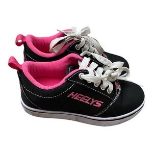 Heelys Size Youth 13C Black Hot Pink White Wheeled Shoes